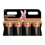 DURACELL  +100% PLUS POWER D, PACK OF 4