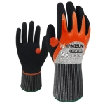 Manosun 13 Guage 3/4 Dip Oil Resit Cut E Glove Size 10