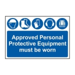 SCAN    APPROVED PPE MUST BE WORN 600 X 400MM