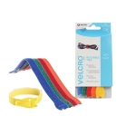 VELCRO   ADJUSTABLE TIES (5) 12MM X 20CM MULTI