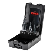 RUKO ULTIMATECUT step drill set with FLOWSTEP TIP HSS RUnaTEC 3pce