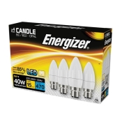 ENERGIZ LED CANDLE 470LM OPAL B22 WARM WHITE PK4
