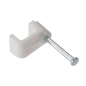 F/FIX   CABLE CLIP FLAT  WHITE BELLWIRE BOX100
