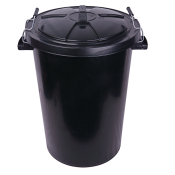 Dustbin Black Plastic with Lid 90 Ltr