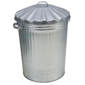 Dustbin Tapered Galvanised with Galvanised Lid