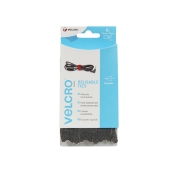 VELCRO   ADJUSTABLE TIES (6) 12MM X 20CM BLACK