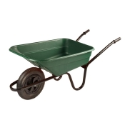 WALSALL 90L GREEN POLY BARROW PNEUMATIC WHEEL MQ