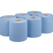 Paper Roll Centre Feed Blue (Pack 6) 2 Ply