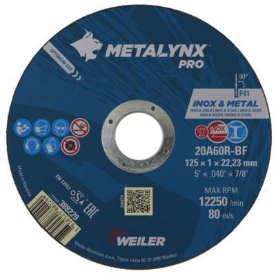 Metalynx Pro Cutting Disc 125 x 1.0 x 22 A60R BF