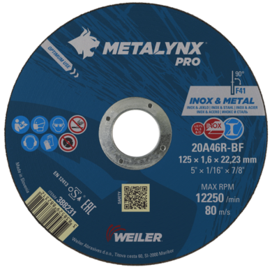 Metalynx Pro Cutting Disc 125 x 1.6 x 22 A60R BF