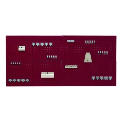 BOTT    4X1M PERFO PANEL RED +40 HOOKS