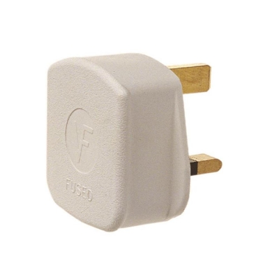 DENCON  13A 3 PIN RUBBER PLUG WHITE