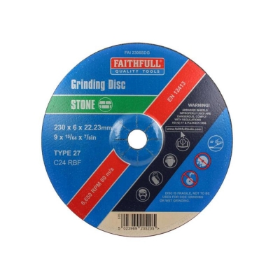 FAI/FULL DEP CENTRE GRIND DISC 230X6X22 STONE