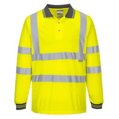 S277 Portwest Hi Vis Yellow Long Sleeve Polo