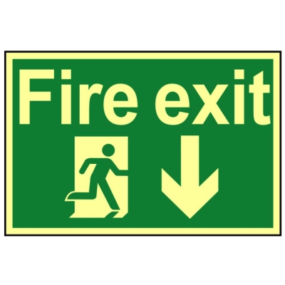 SCAN    FIRE EXIT RUNNING MAN ARROW DOWN-PH0