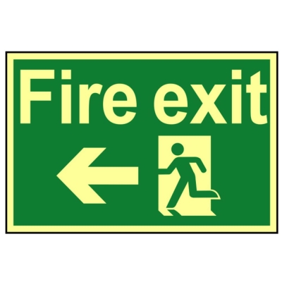SCAN    FIRE EXIT RUNNING MAN ARROW LEFT-PHO