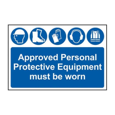 SCAN    APPROVED PPE MUST BE WORN 600 X 400MM