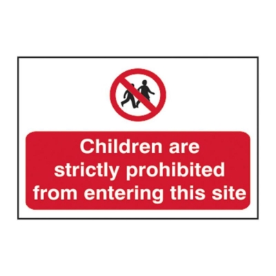 SCAN    CHILDREN PROHIBITED FROM ENTERING SITE