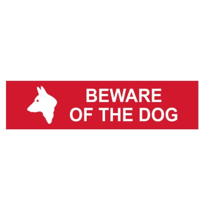 SCAN    SIGN BEWARE OF THE DOG 200MM X 50MM