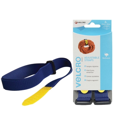 VELCRO   ADJUSTABLE STRAPS (2) 25MM X 92CM BLUE