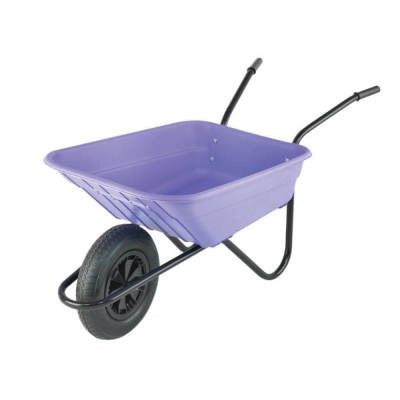 WALSALL 90L LILAC POLY BARROW PNEUMATIC WHEEL MQ