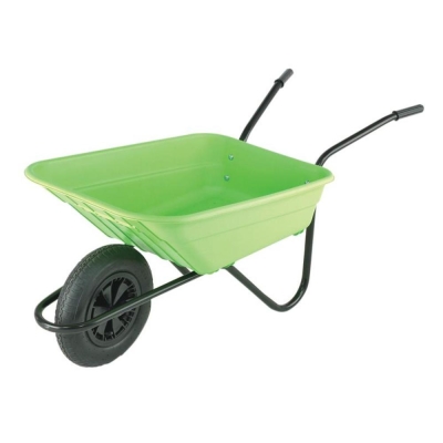 WALSALL 90L LIME POLY BARROW PNEUMATIC WHEEL MQ
