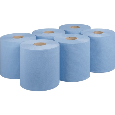 Paper Roll Centre Feed Blue (Pack 6) 2 Ply